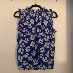 Target Blue and White floral blouse